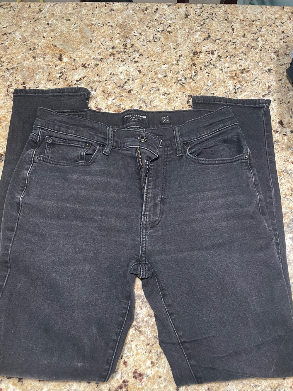 Lucky Brand Men's Washed Black Slim Straight Jeans 30/30